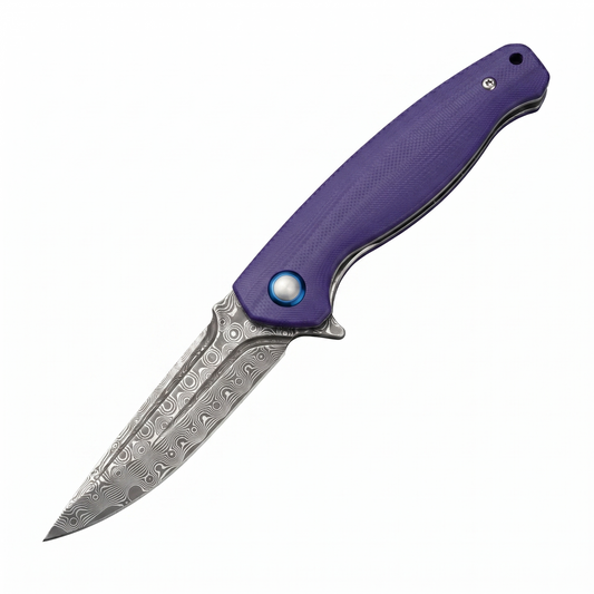 Amethyst Veil Damascus Knife
